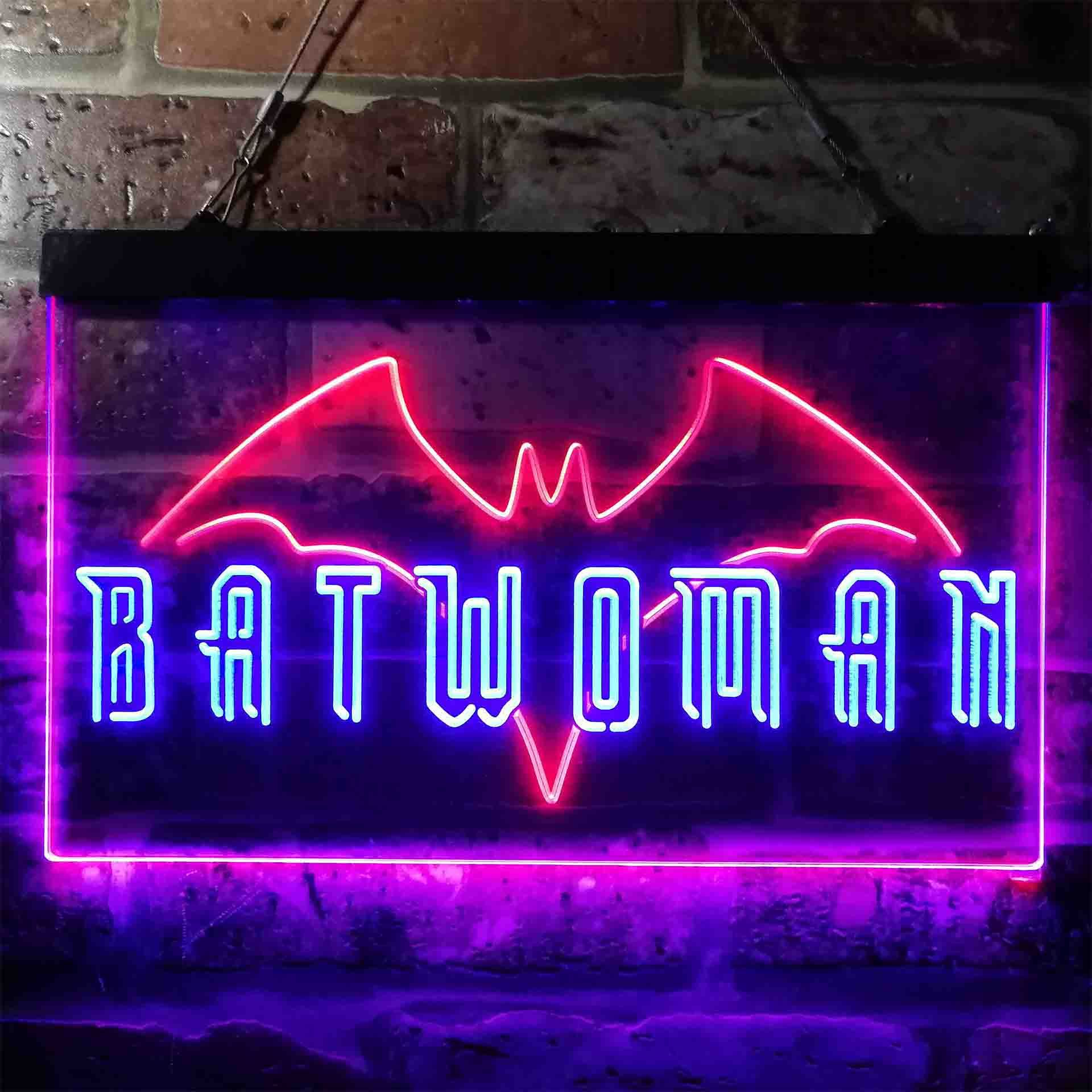 Batwoman Logo Dual LED Neon Light Sign